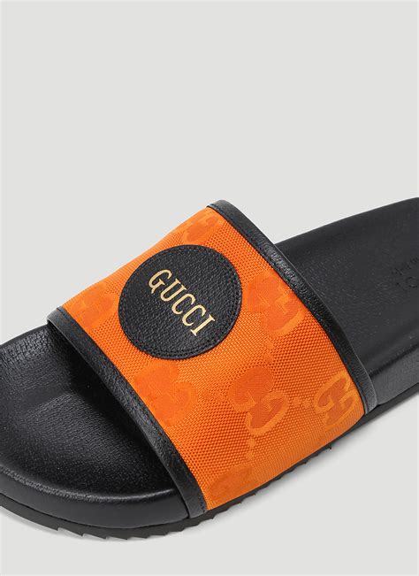 orange and blue gucci shoes|orange Gucci slides.